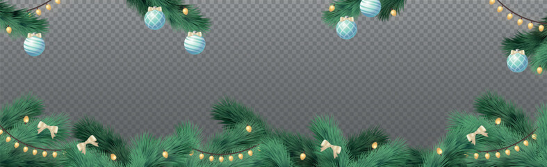 New Year Christmas background, festive fir tree, web template without background for advertising, postcards - Vector illustration