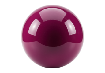 Isolated magenta-colored sphere reflects light, creating a glossy and smooth surface texture