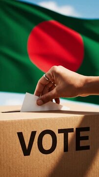 Casting a vote in Bangladesh, ensuring democracy with every ballot and shaping the nation's future, one vote at a time