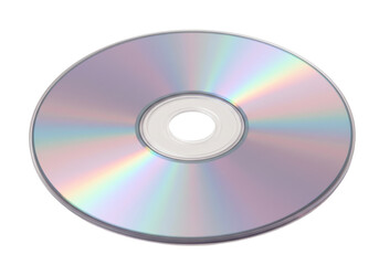 Isolated compact disc surface showing a spectral pattern on plain surface for data storage