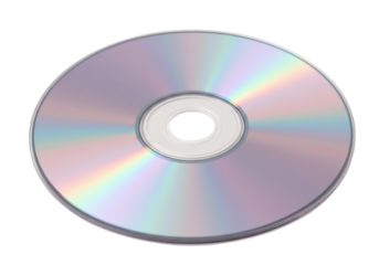 Isolated compact disc surface showing a spectral pattern on plain surface for data storage