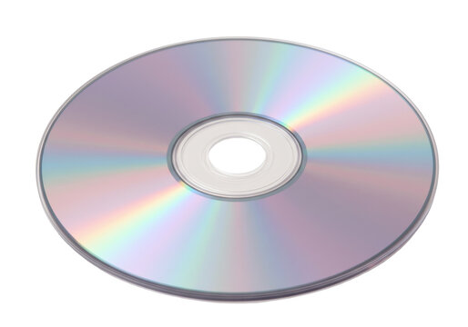 Isolated compact disc surface showing a spectral pattern on plain surface for data storage
