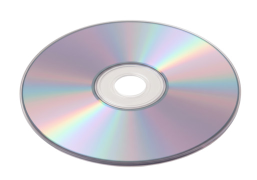 Isolated compact disc surface showing a spectral pattern on plain surface for data storage