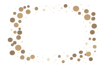 Obraz premium Golden bokeh particles creating shiny festive frame on transparent background, celebrating special holidays