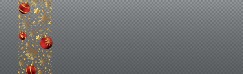 Panoramic Festive New Year Christmas Web Template for Postcard, Advertising No Background - Vector illustration