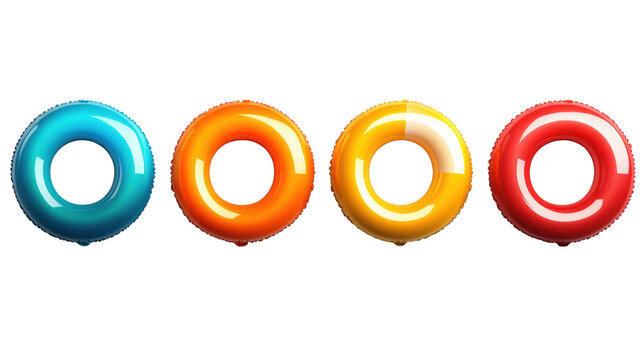 Colorful Swimming Armbands on a Transparent Background