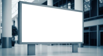 Fototapeta premium A blank digital billboard screen in a modern, spacious indoor environment, ready for custom content