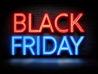 Obraz premium Black Friday neon glow explodes, modern design ignites desire, bold sale banner commands attention