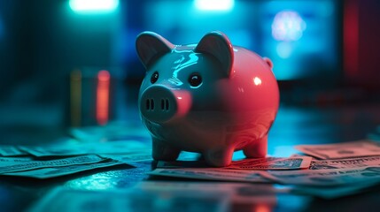 Financial Savings Concept: Piggy Bank Close-Up