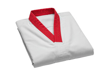 Isolated shirt with red collar, clothing, fabric, and a design made for a peaceful sleep