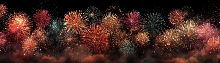 Fototapeta premium Explosive sale display, abstract fireworks, joyous low-angle view