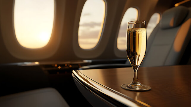 Elevate your experience with a glass of bubbly on a private flight at sunset. Enjoy luxurious travel and celebrate life's moments high above the clouds. Cheers to new heights!