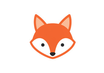 Isolated cartoon fox head with perky ears and pointy nose in a simple design style
