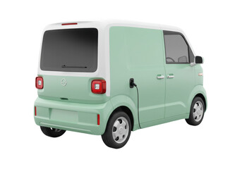 Isolated electric van charging, environmental sustainability transportation vehicle concept