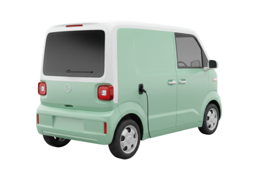 Isolated electric van charging, environmental sustainability transportation vehicle concept