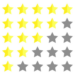 Collection of Product rating or customer review with gold stars icons