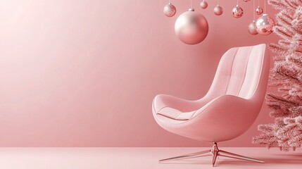 Elegant Pink Chair in Festive Pink Room
