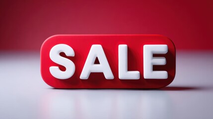 Vector sale badge, minimalist design, sans-serif, low-angle view