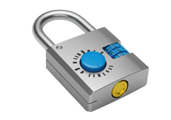 Isolated combination lock with dials, secure mechanical device with tumbler and hasp