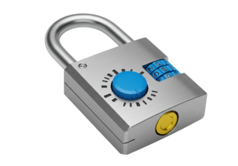Isolated combination lock with dials, secure mechanical device with tumbler and hasp