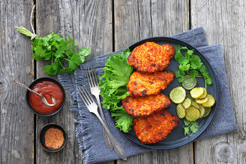 Paprika-Rubbed Pork Chops on a grey plate