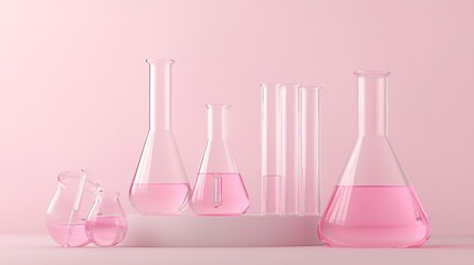 Elegant Pink Podium with Empty Space