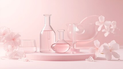 Elegant Pink Podium with Space Showcase