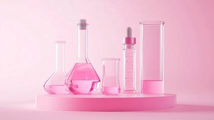 Elevated Pink Podium Display with Copy Space