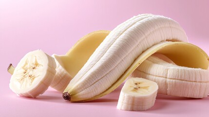 Elegant Pink Banana on Soft Pink Background