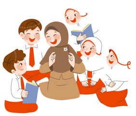 Student discussion with teacher