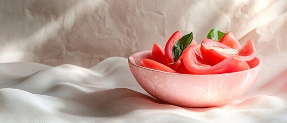 Vibrant Red Bell Pepper Slices Presentation