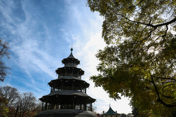 chinese tower in english garden, munich