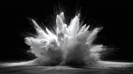 A dramatic black and white image capturing the power and intensity of an explosion