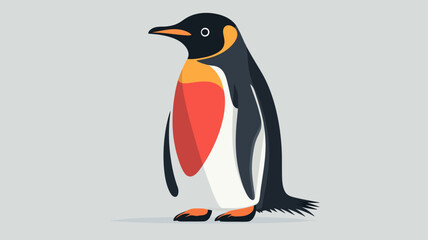 Fototapeta premium Regal Penguin Portrait: An artistically rendered penguin stands confidently, its vibrant plumage and iconic stance capturing the essence of the Antarctic wilderness.
