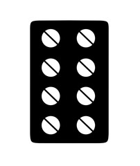 pill strip icon vector on white background. pill or tablet icon