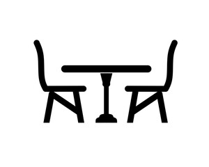 vector illustration of a dining table on a white background