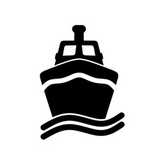 vector icon of a ship on a white background. cruise ship icon