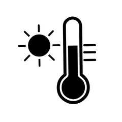 hot temperature icon vector on white background