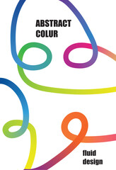 Abstract Colorful Curved Lines Flow - Modern Fluid Design Vector Background