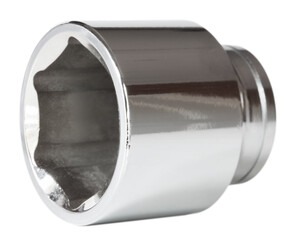 Chromed socket for working on large bolts