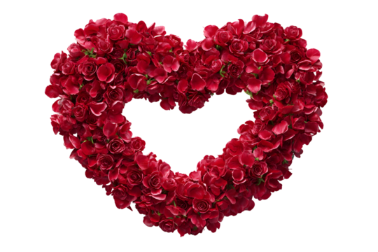 Heart-shaped wreath of blooming red roses - perfect for romantic occasions and gift designs - Powered by Adobe