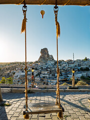 Sunset in Goreme town in Cappadocia