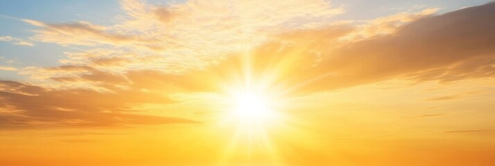 Fototapeta premium A Breathtaking Sunrise Over a Serene Landscape, Illuminating the Sky with Warm Golden Hues