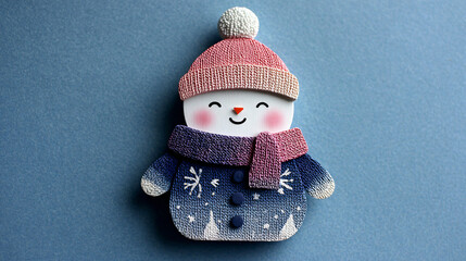 cute winter flat craft easy 2d paper craft - creative winter background. 