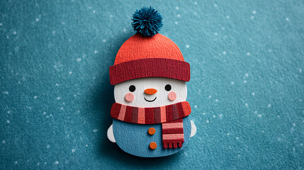 cute winter flat craft easy 2d paper craft - creative winter background. 