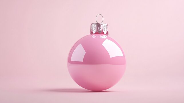 Elegant Pink Bauble on Festive Background