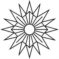 Obraz premium Geometric sun starburst abstract design