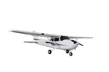 Light aircraft on a white background. A small tourist plane on an isolated white background. side view	