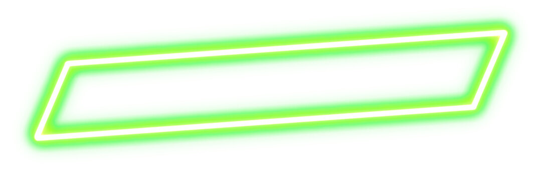 Glowing Green Neon Frame element on a transparent background