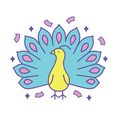 Peacock Icon Design. Illustration Vector Design